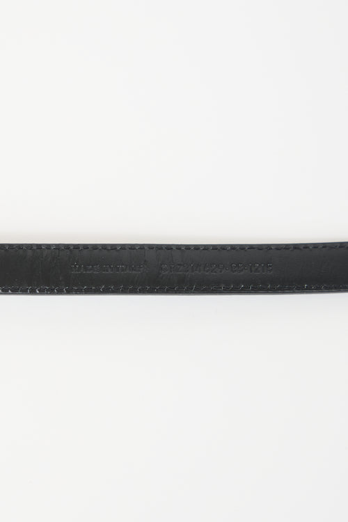 Saint Laurent Leather Slim Belt