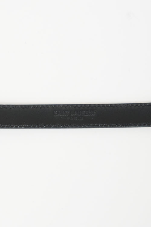 Saint Laurent Leather Slim Belt