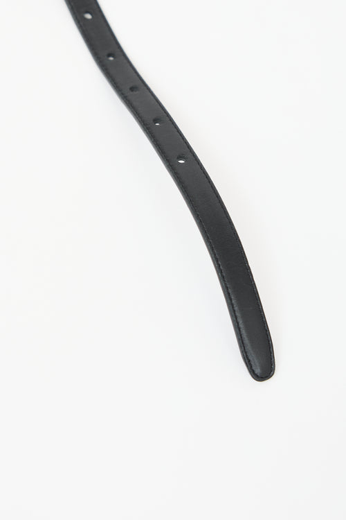Saint Laurent Leather Slim Belt