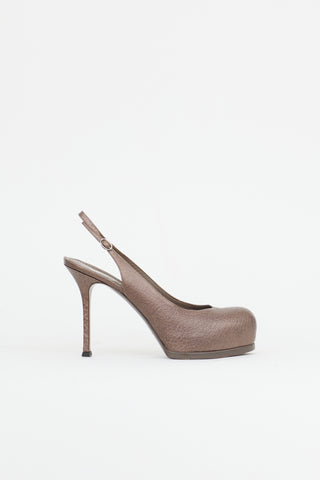 Saint Laurent Leather Slingback Heel