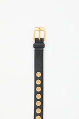 Saint Laurent Leather Studded Slim Belt