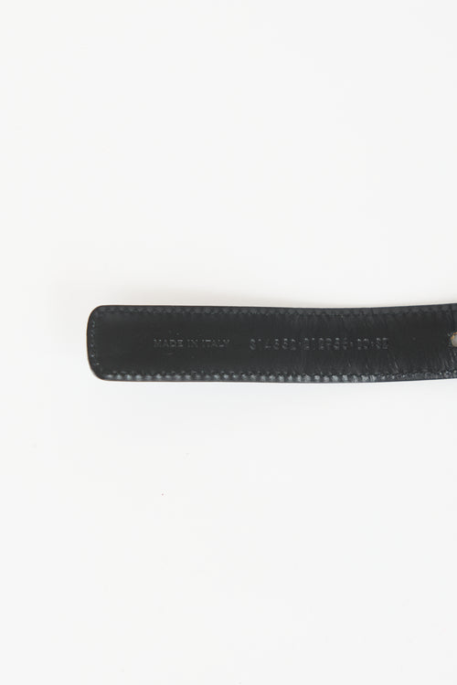Saint Laurent Leather Studded Slim Belt
