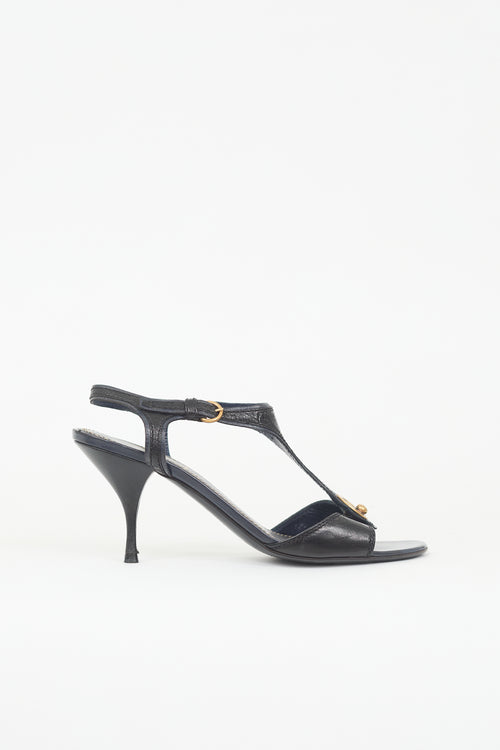 Saint Laurent Leather T-Strap Sandal