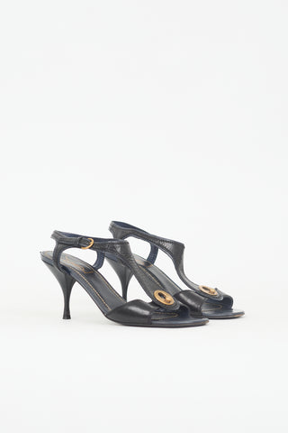 Saint Laurent Leather T-Strap Sandal