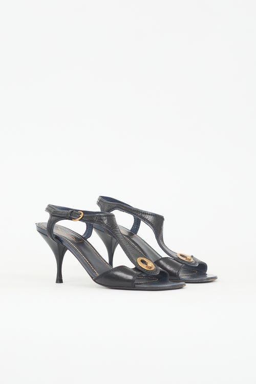 Saint Laurent Leather T-Strap Sandal