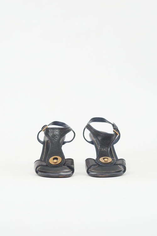 Saint Laurent Leather T-Strap Sandal
