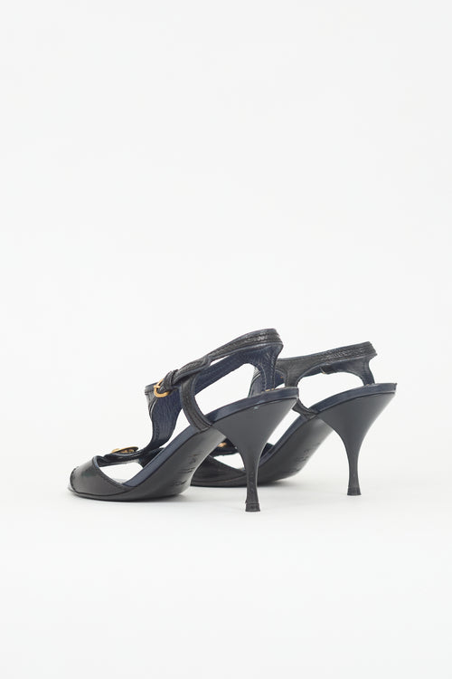Saint Laurent Leather T-Strap Sandal