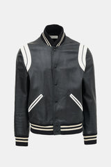 Saint Laurent Leather Teddy Varsity Jacket