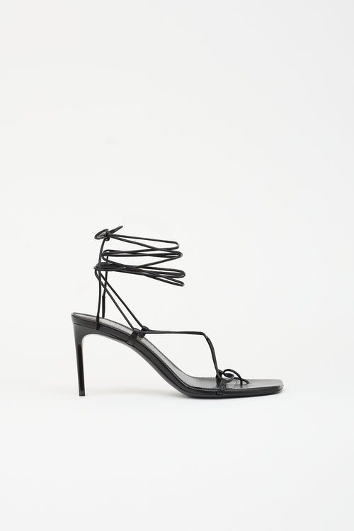Saint Laurent Leather Tie Sandal