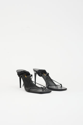 Saint Laurent Leather Tie Sandal