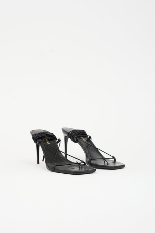 Saint Laurent Leather Tie Sandal