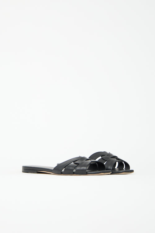 Saint Laurent Leather Tribute Slide