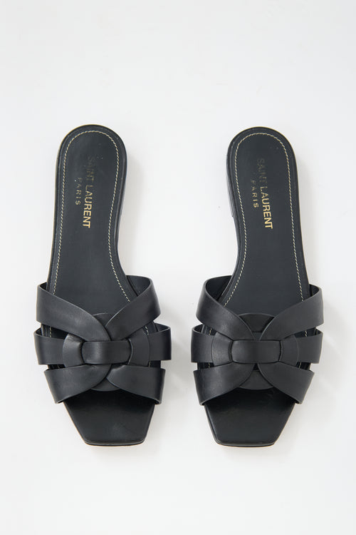 Saint Laurent Leather Tribute Slide