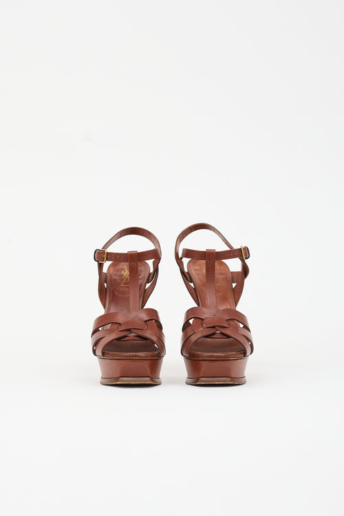Saint Laurent Leather Tribute Platform Sandal