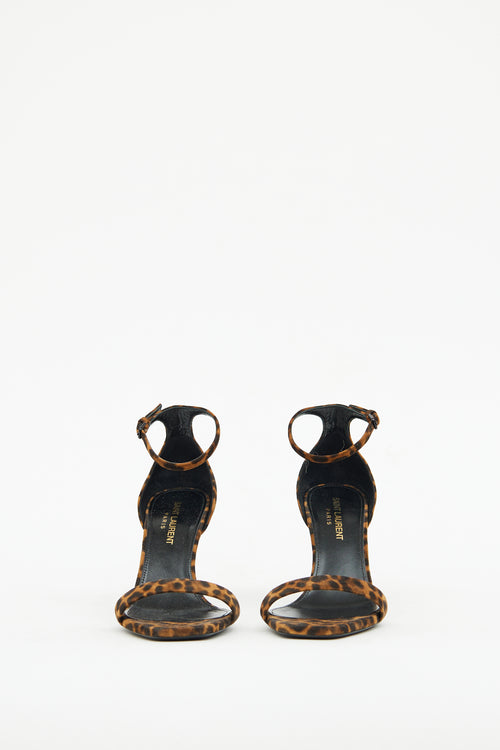 Saint Laurent Brown & Black Suede Print Sandal