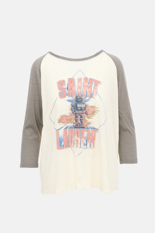 Saint Laurent Logo Raglan T-Shirt