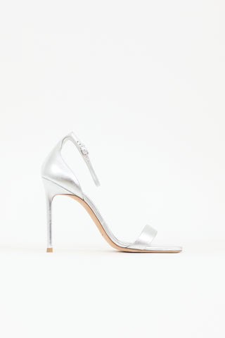 Saint Laurent Metallic Leather Amber Sandal