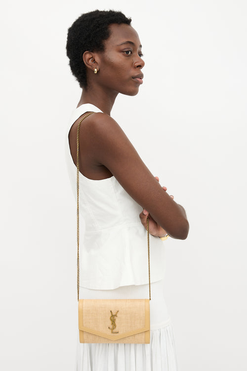 Saint Laurent Micro Raffia Uptown Pouch