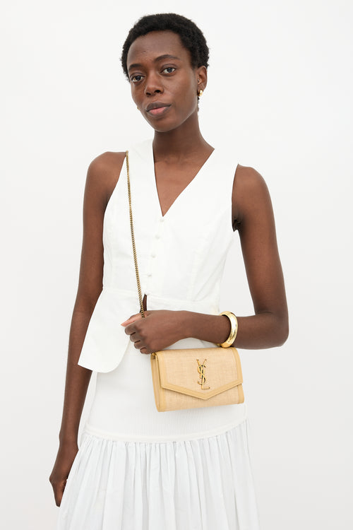 Saint Laurent Micro Raffia Uptown Pouch