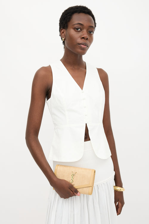 Saint Laurent Micro Raffia Uptown Pouch