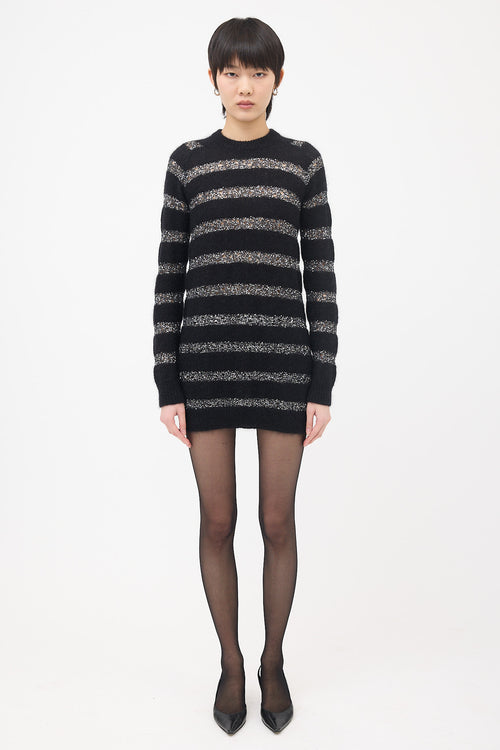 Saint Laurent Mohair Glitter Stripe Sweater