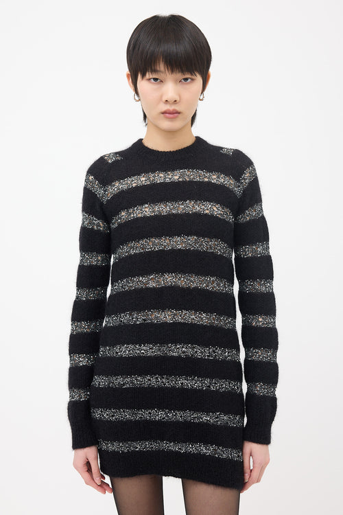 Saint Laurent Mohair Glitter Stripe Sweater