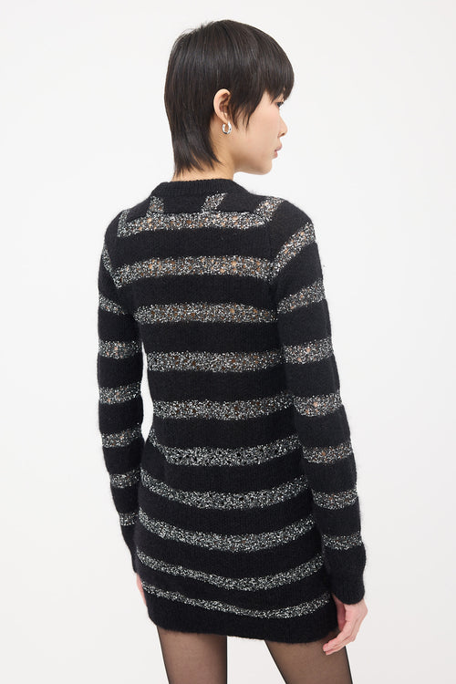 Saint Laurent Mohair Glitter Stripe Sweater