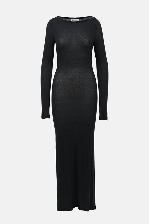 Saint Laurent Open Back Maxi Dress