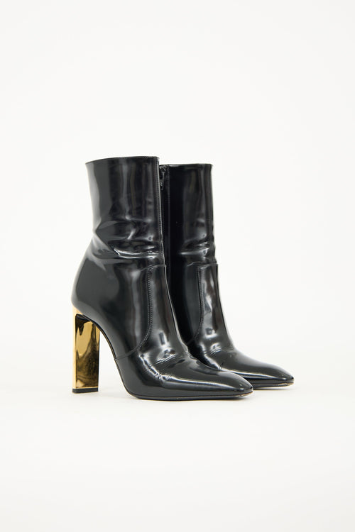 Saint Laurent Patent Auteuil Boot