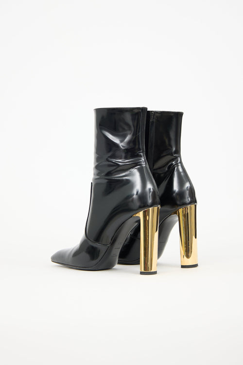 Saint Laurent Patent Auteuil Boot