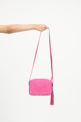 Saint Laurent Pink Suede Lou Camera Bag