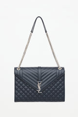 Saint Laurent Quilted Leather Large Envelope Bag