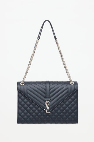 Saint Laurent Quilted Leather Large Envelope Bag