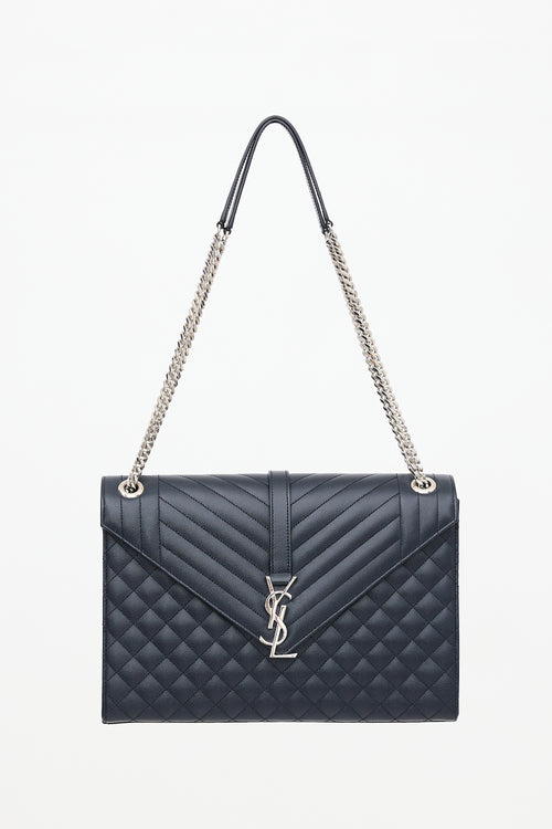 Saint Laurent Quilted Leather Large Envelope Bag