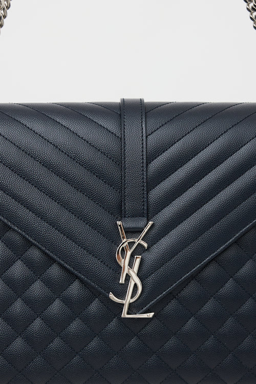Saint Laurent Quilted Leather Large Envelope Bag