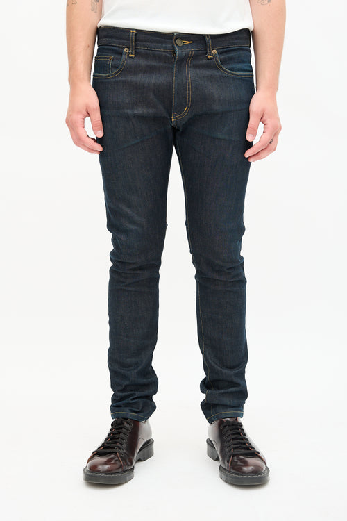 Saint Laurent Raw Denim Slim Jeans