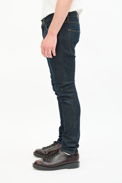 Saint Laurent Raw Denim Slim Jeans