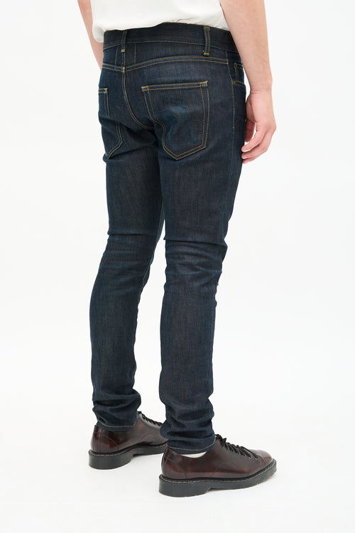 Saint Laurent Raw Denim Slim Jeans