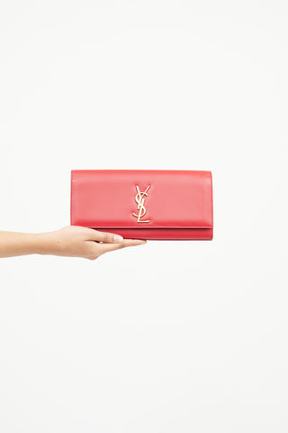 Saint Laurent Red Leather Kate Clutch