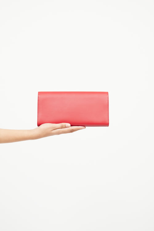 Saint Laurent Red Leather Kate Clutch