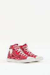 Saint Laurent Red Canvas Bedford Bandana Sneaker