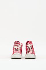 Saint Laurent Red Canvas Bedford Bandana Sneaker