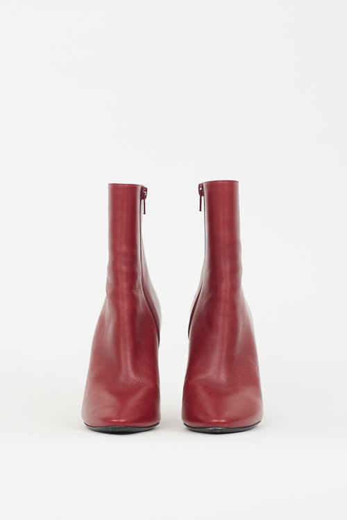 Saint Laurent Red Leather Pointed Boot