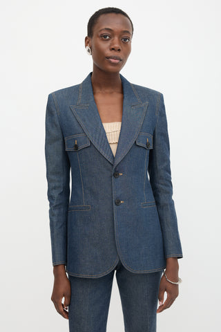 Saint Laurent Resort 2022 Denim Blazer