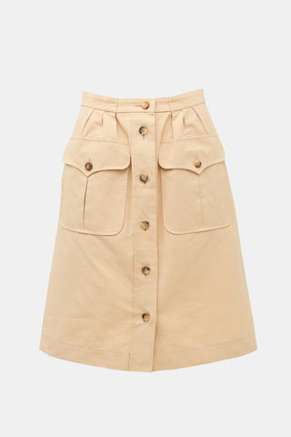 Saint Laurent SS 2006 Button Front Skirt