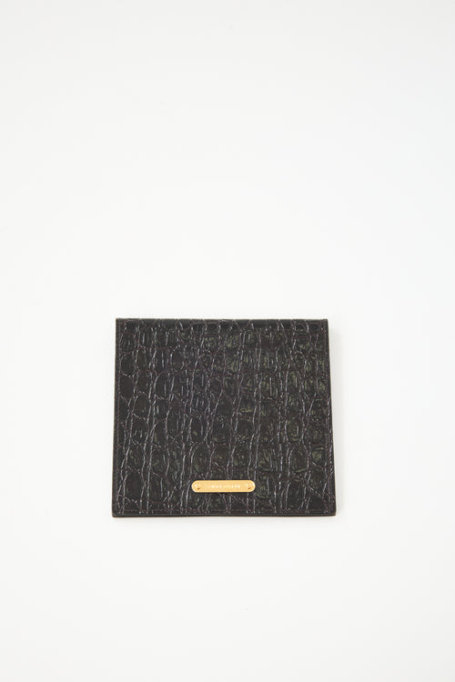Saint Laurent Embossed Leather Passport Holder