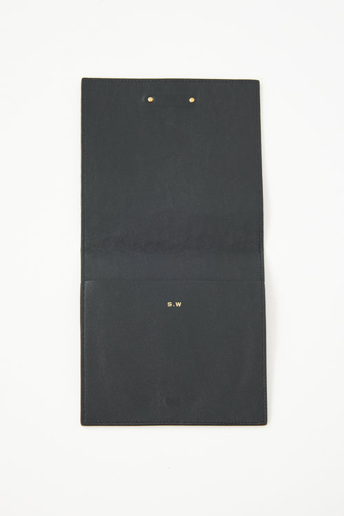 Saint Laurent Embossed Leather Passport Holder