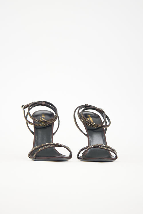 Saint Laurent Satin Embellished Ava Sandal