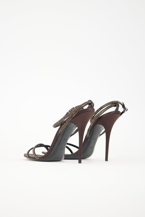 Saint Laurent Satin Embellished Ava Sandal