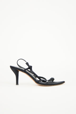 Saint Laurent Satin Pointed Toe Sandal